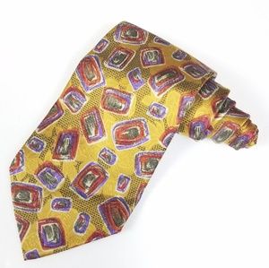 Nick Hilton Tie Yellow Purple Abstract